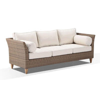 Glenelg 3 Seater Outdoor Wicker Lounge Brushed Wheat/Cream