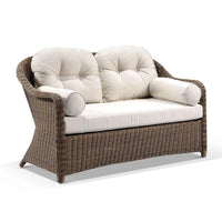 Portsea Outdoor Wicker 2 Seater Lounge Brushed Wheat/Cream