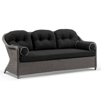 Portsea Outdoor Wicker 3 Seater Lounge Brushed Grey/Denim Grey