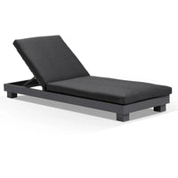 Kingscliff Aluminium Outdoor Sun Lounge Charcoal/Denim Grey