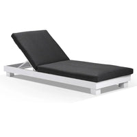 Kingscliff Aluminium Outdoor Sun Lounge White/Denim Grey