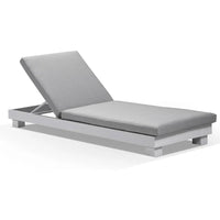 Kingscliff Aluminium Outdoor Sun Lounge White/Textured Olefin Grey