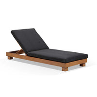 Kingscliff Aluminium Outdoor Sun Lounge Teak Look/Denim Grey