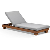 Kingscliff Aluminium Outdoor Sun Lounge Teak Look/Textured Olefin Grey