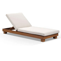 Kingscliff Aluminium Outdoor Sun Lounge Teak Look/Cream