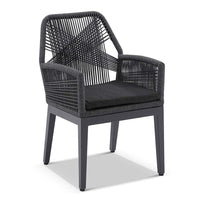 Lorne Outdoor Aluminium and Rope Dining Chair Charcoal/Carbon Grey