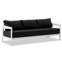 Coolum 3 Seater Outdoor Aluminium Lounge White/Denim Grey
