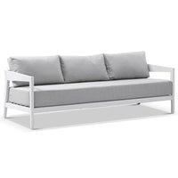 Coolum 3 Seater Outdoor Aluminium Lounge White/Textured Olefin Grey