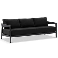 Coolum 3 Seater Outdoor Aluminium Lounge Charcoal/Denim Grey