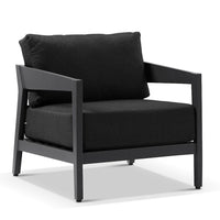 Coolum 1 Seater Outdoor Aluminium Lounge Charcoal/Denim Grey