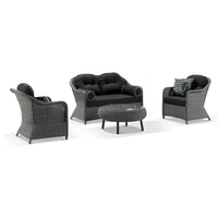 Portsea Outdoor 2+1+1 Seater Lounge Set with Coffee Table Brushed Grey/Denim Grey