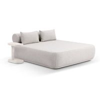 Elliston Outdoor Aluminium Double Sun Lounge Daybed with Side Table Light Dune/Sandstone