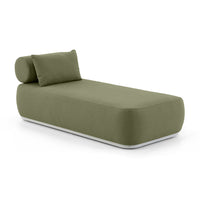 Elliston Outdoor Aluminium Single Sun Lounge White/La Palma Green