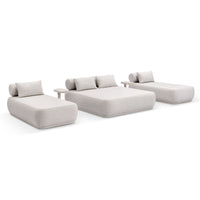 Elliston Outdoor Double and Single Sun Lounge Set with Side Tables Package Light Dune/Sandstone