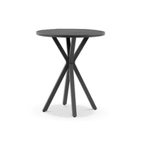 Beachport Outdoor 900 Round Aluminium Bar Table with 2 Lorne Bar Stools Charcoal/Carbon Grey/Denim Grey