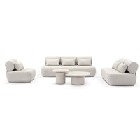 Elliston 3+2+1 Outdoor Aluminium Lounge with Coffee Table Set Light Dune/Sandstone