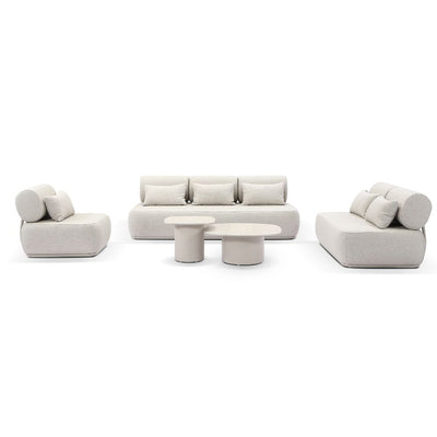 Elliston 3+2+1 Outdoor Aluminium Lounge with Coffee Table Set Light Dune/Sandstone