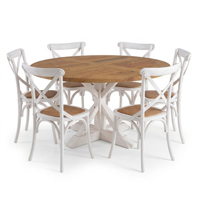 Byron 1500 Dining Package with French Cross Dining Chairs Matte White