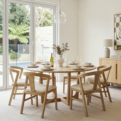 Bayview 1600 Round Dining Table Natural
