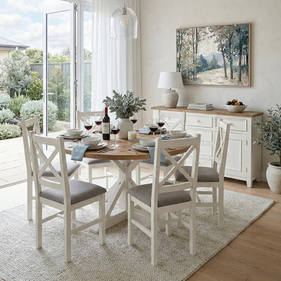 Byron 1500 Dining Package with Byron Dining Chairs (Cushioned Seats Mineral)