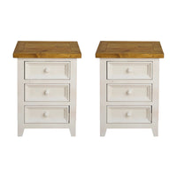 Set of 2 - Byron Bedside Table with 3 Drawers