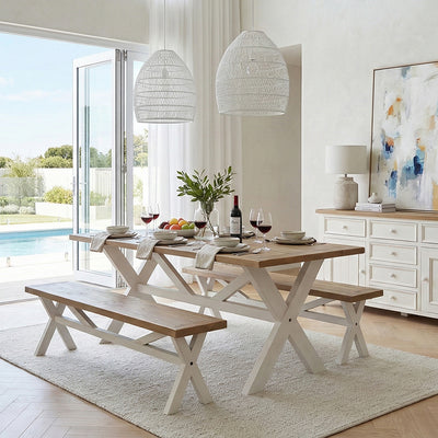Byron 1800 Dining Table Package with Benches