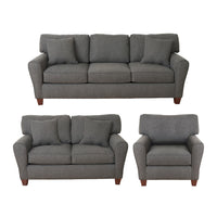Dynasty 3 & 2 Seater Sofas + Armchair Package Charcoal