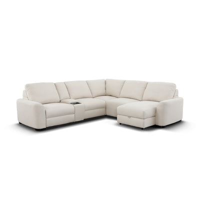 Retreat 5 Seater Sectional Sofa with RHF Chaise & Console Coconut
