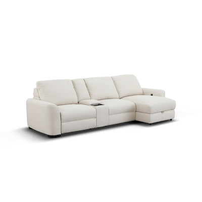 Retreat 3 Seater Electric Recliner with RHF Chaise & Console Coconut