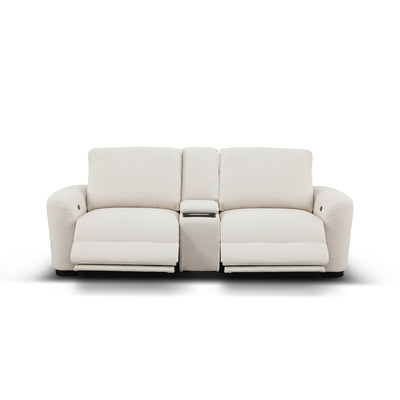 Retreat 2 Seater Electric Recliner with Console Coconut