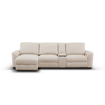 Retreat 3 Seater Electric Recliner with LHF Chaise & Console Oat