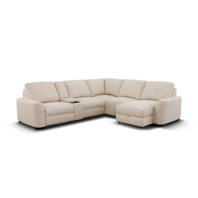 Retreat 5 Seater Sectional Sofa with Electric Slider, RHF Chaise & Console Oat
