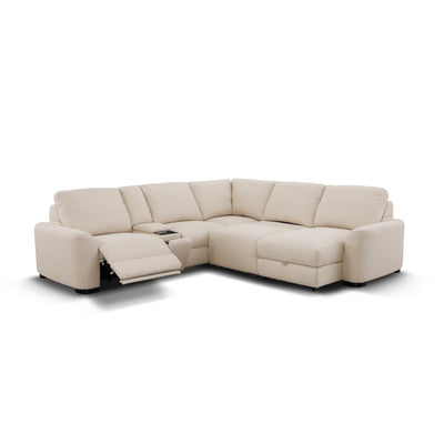 Retreat 5 Seater Sectional Sofa with Electric Slider, RHF Chaise & Console Oat