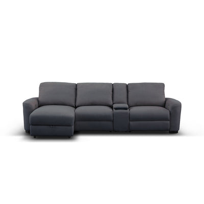 Retreat 3 Seater Electric Recliner with LHF Chaise & Console Dark Grey
