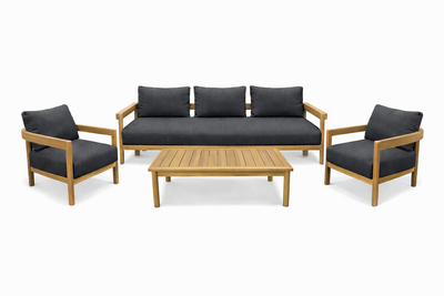 Hanalei 3+1+1 Lounge Set with Coffee Table Light Teak