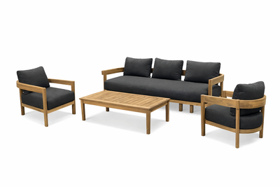 Hanalei 3+1+1 Lounge Set with Coffee Table Light Teak