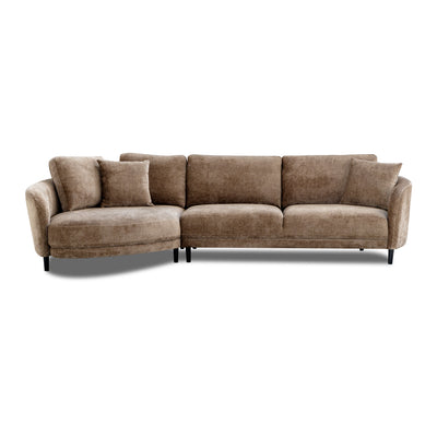 Aura 3 Seater Sofa with LHF Chaise Mocha