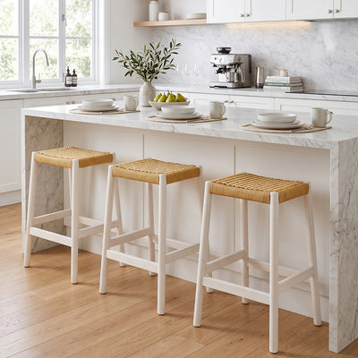 Set of 2 - Husk Breakfast Stool Matte White
