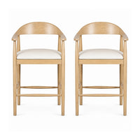 Set of 2 - Lux Breakfast Stool with Off White Seat Cushion