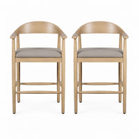 Set of 2 - Lux Breakfast Stool with Taupe Seat Cushion