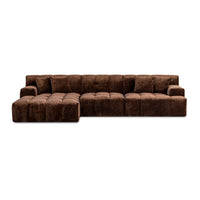 Modus Sectional 3 Seater Sofa with LHF Chaise Chocolate