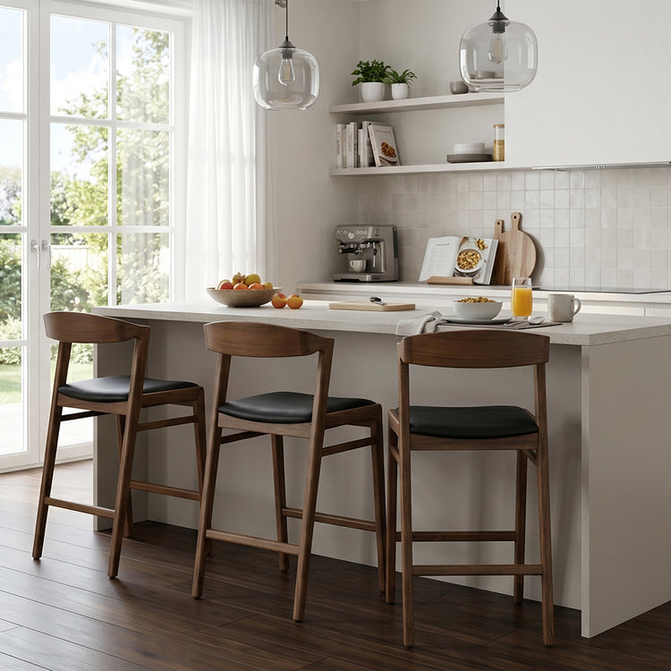 Oslo - Leather Seat Breakfast Stool - 1825 Interiors