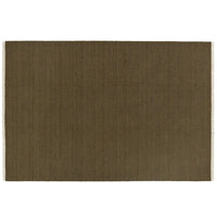 Fabien Textured Chunky Wool Rug with Contrast Fringe Moss Large