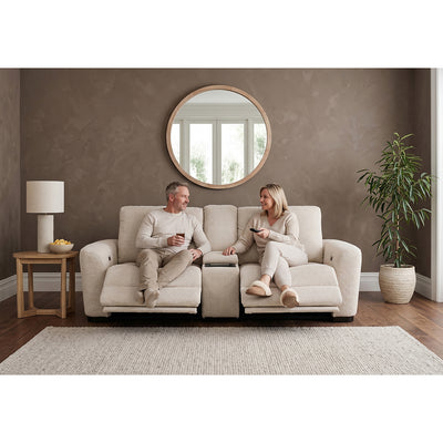 Retreat 2 Seater Electric Recliner with Console Oat