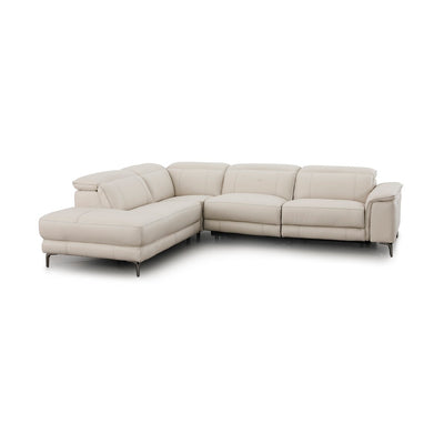 Atlas 4 Seater Corner Leather Sofa with LHF Chaise Alabaster