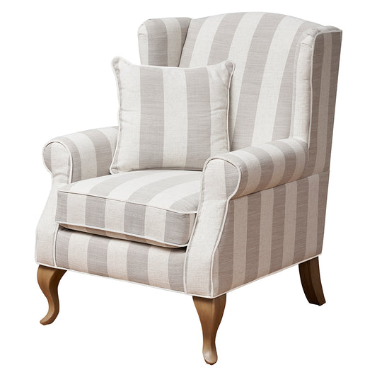 Sophia Beige Stripes Wingback Chair 1825 Interiors