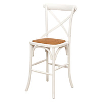 French Cross Breakfast Stool Matte White