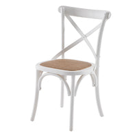 French Cross Dining Chair White