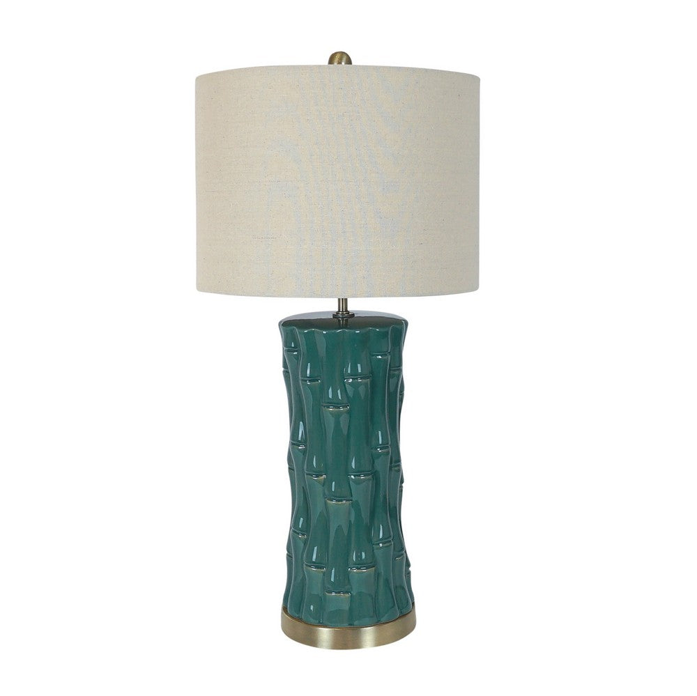 Maison Sage Green Bamboo Ceramic Lamp