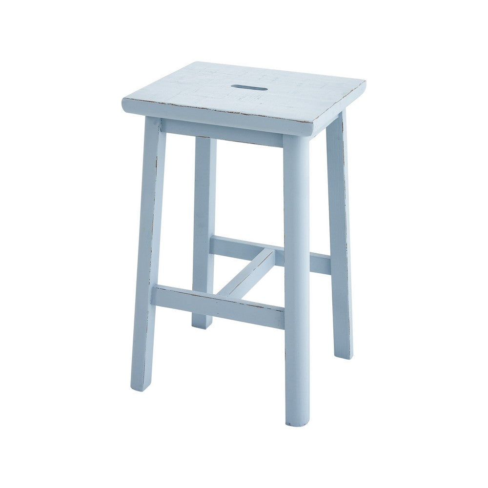 Sallys Duckegg Blue Square Stool | 1825 Interiors